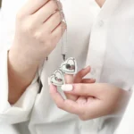 personalized heart photo engraved necklace