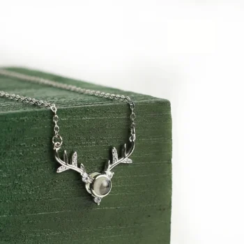 Woodland spirit pendant featuring a hidden projection photo, a heartfelt keepsake inspired by nature and inner calm.