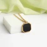 personalized octagon heat necklace