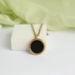personalized round heat necklace