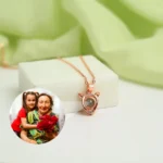 personalized bear hug projection necklace