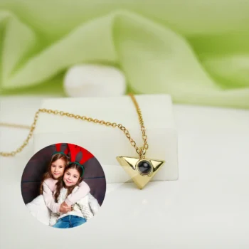 Elegant Celtic trinity projection jewelry with hidden image, blending tradition, memory, and modern elegance.