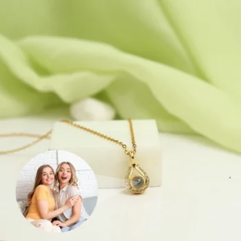 Memorial teardrop projection jewelry with hidden image, a heartfelt way to keep loved ones close forever.