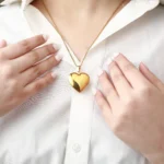 personalized heart photo engraved necklace