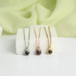 personalized sparkle photo projection necklace