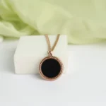 personalized round heat necklace