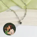 personalized photo projection paperclip necklace