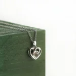 personalized crossed heart photo projection necklace