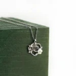 personalized floral wreath photo projection necklace