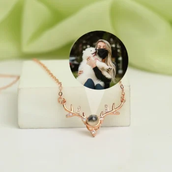 Personalized forest projection jewelry with secret photo inside, blending natural beauty with emotional depth.