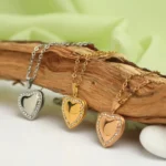 double photo engraved locket pendant