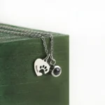 personalized pet paw name engraved necklace