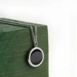 personalized round heat necklace