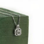 personalized sparkling padlock projection necklace