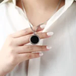 personalized round heat necklace