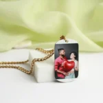 personalized uv color printed metal necklace
