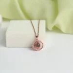 custom halo necklace with hidden picture