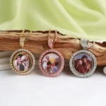custom double sided spinning photo pendant