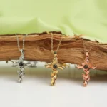 personalized cross of love projection necklace