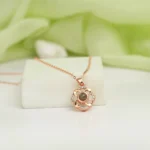 personalized petal halo projection necklace