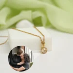 personalized petite halo projection necklace