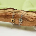 personalized sunflower projection necklace