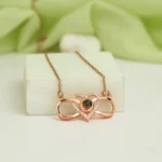 hidden photo infinity heart necklace