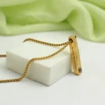 personalized engraved bar projection necklace