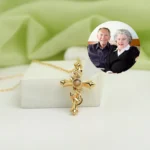 personalized cross of love projection necklace