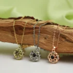 personalized petal halo projection necklace