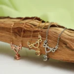 personalized twisted heart projection necklace