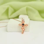 personalized cross of love projection necklace