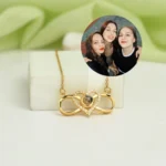 hidden photo infinity heart necklace