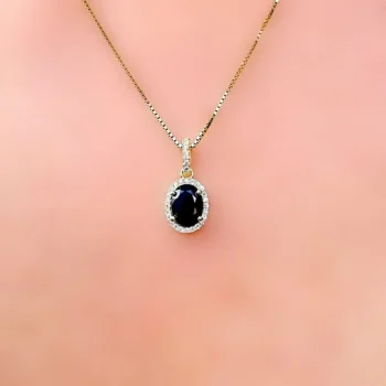 Genuine Sapphire Gold Vermeil Pendant and Drop Earrings Set