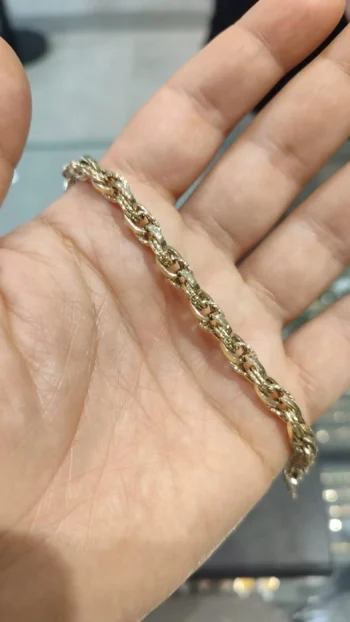 14K Solid Gold Daily Hollow Bracelet