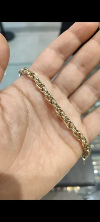 14K Solid Gold Daily Hollow Bracelet
