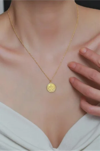 14K Yellow Gold Ottoman Coin Necklace – Rope Twist Chain