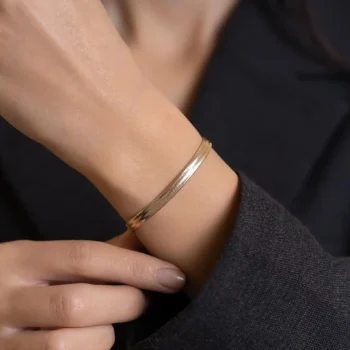 14K Solid Gold Flexible Bracelet – 5 mm