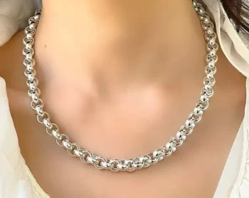 Sterling Silver 925 Byzantine Woven Chain Necklace