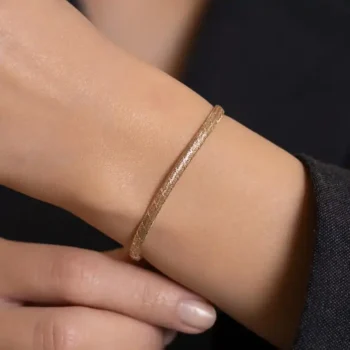 14K Solid Gold Flexible Dainty Bracelet – 3 mm