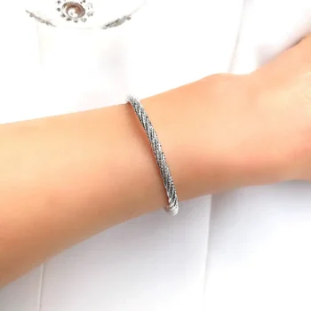Sterling Silver Twist Woven Flexible Bangle Bracelet
