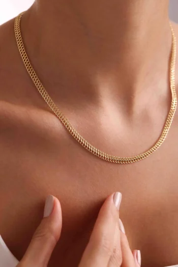 14K Solid Gold Vienna Chain Necklace – Double Curb Chain