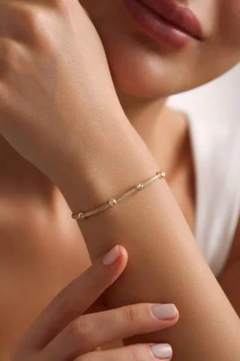 14K Solid Gold Rolo Ball Chain Bracelet – Dainty Kalze Chain