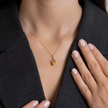 14K Solid Gold Olive Dainty Necklace
