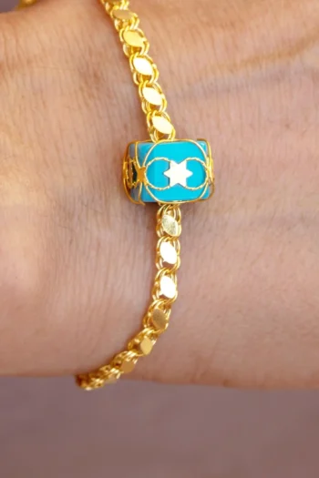 14K Solid Gold Beaded Filigree Bracelet – Handmade Bracelet