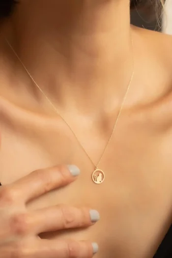 14K Solid Gold Cat Necklace – Tiny Cat Lover Pendant