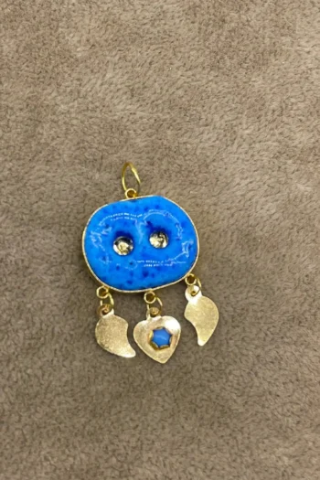 14K Solid Gold Syriac Evil Eye Filigree Pendant – Handmade Protective Charm