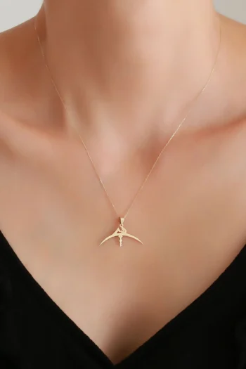 14K Solid Gold Nothingness Necklace – Dainty Minimalist Pendant