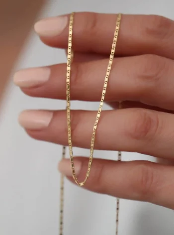 14K Solid Gold Valentin Chain Necklace – Ultra-Thin Minimalist Gold Chain