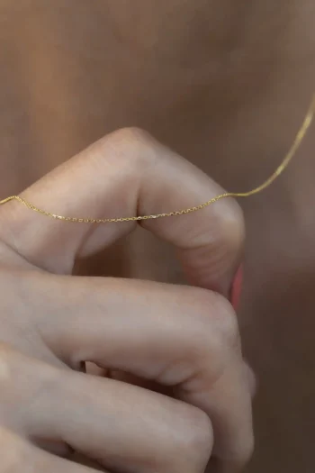 14K Solid Gold 0.7 mm Cable Chain Necklace – Super Thin Dainty Chain